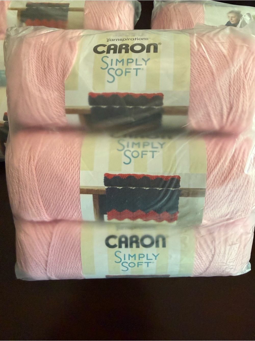 Caron Simply Soft yarn - light pink skeins